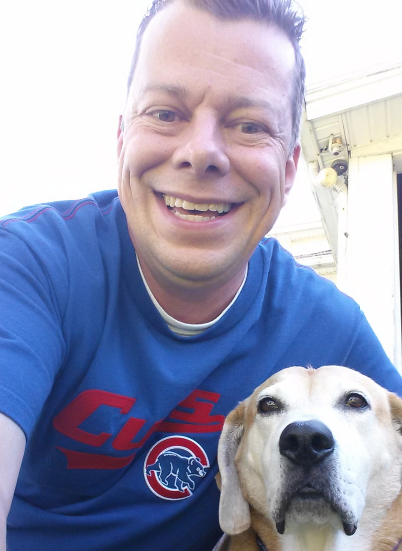 Mark and Lucy Author Mark Saluke with his dog Lucy, the inspiration behind Lucy’s Way.