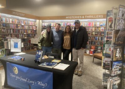 From left, Wende Wright, Mark, Amy Millspaugh Doyle, and Michael Doyle. Mark and Amy have been close friends for many years and she and herr husband Michael dropping by to show their support (and pick up another signed copy of Lucy's Way) made this a truly memorable day.