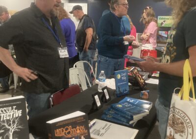 Mark chats with fans during the Bookworm Orchard grand opening author signing event on National Independent Bookstore Day on April 25, 2026.