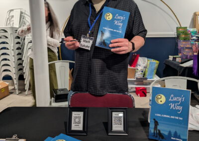Mark at Bookworm Orchard's grand opening author signing event in Marion, Indiana on April 25, 2026.