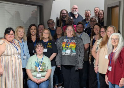 More than 20 authors assembled for the grand opening of Bookworm Orchard in Marion, Indiana on National Indie Bookstore day on April 25, 2026.