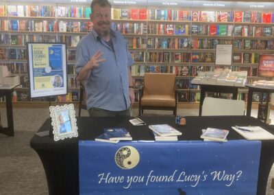 Lucky No. 3: Mark's July 25, 2026 author signing at Barnes and Noble in Noblesville was his third stop at the Noblesville store for an author signing since beginning to tour Lucy's Way: A Dog, A Drunk, and The Tao.
