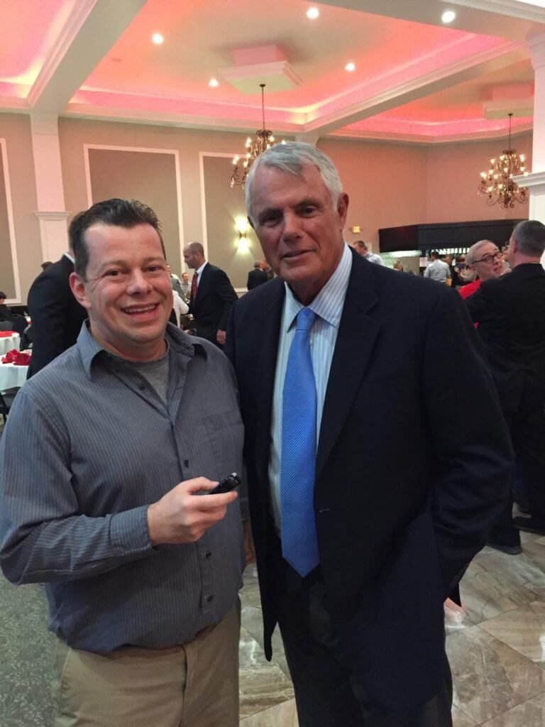 Interviewing "sweet" Lou Piniella at a Kokomo fundraiser in 2016.