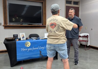 Mark talks with Vicki Savage following his Lucy's Way reading and signing on August 8, 2026.