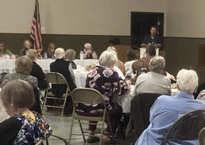 Mark speaking to the crowd at the Indiana Extension Homemakers Association (IEHA) fall district event on October 9, 2026.